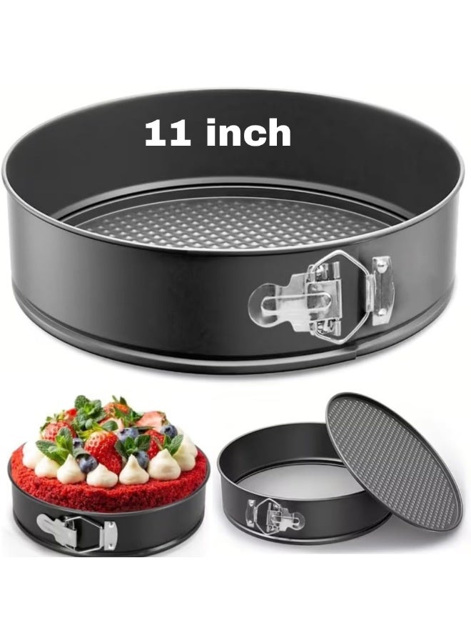 AMM 11-Inch Round Cheesecake Pan with Removable Bottom – Carbon Steel Non-Stick Springform Baking Pan, Leak-Proof Cake Mold for Cheesecake, Pizza, Birthday & Christmas Cakes (1 PCS) - Image 1